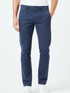 Gap Slate Blue Straight Chinos Flat Front Pants Slim Size 36" x 32"